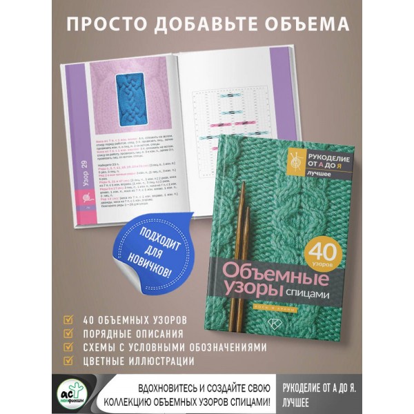 Объемные узоры спицами. Косы и араны