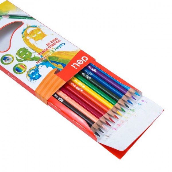 Color Pencil Deli Color Emotion, ergonomic shape, 12 colors, EC00220