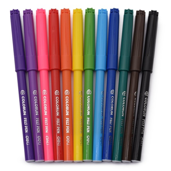 Felt Pen Deli ColoRun 12 colors, EC10003 