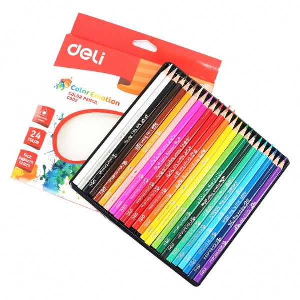 Color Pencil Deli Color Emotion, ergonomic shape, 24 colors, EC00220