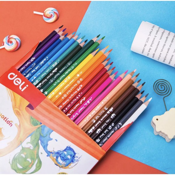Цветные карандаши Deli Color Emotion, трехгранные, 24 цветов, EC00220