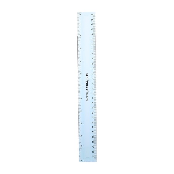 Flexible Ruler Deli 30 cm, 6209, bright blue transparent 