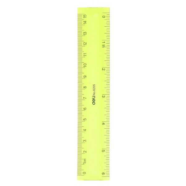 Flexible Ruler Deli 15 cm, 6205, green transparent