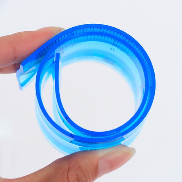 Flexible Ruler Deli 30 cm, 6209, bright blue transparent 