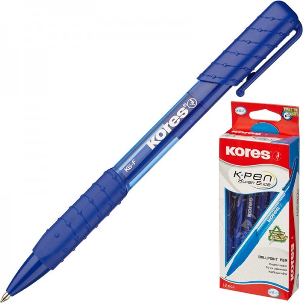 Ручка шариковая автоматическая KORES К6, 0.7 мм, синяя