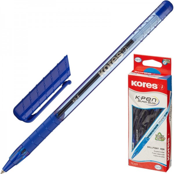 Ручка шариковая KORES К2, 0.5 мм, синяя