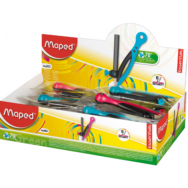 Циркуль MAPED Essentials с держателем для карандаша, розовый