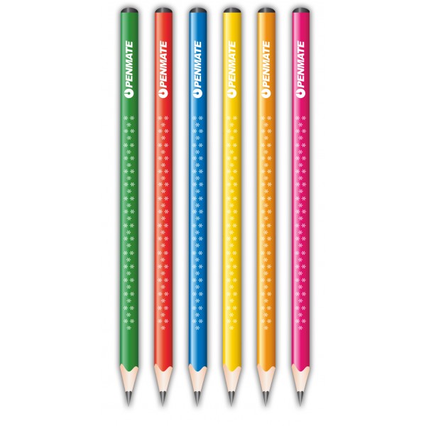 Pencil Penmate Neon, HB, triangular, without eraser, assorted 