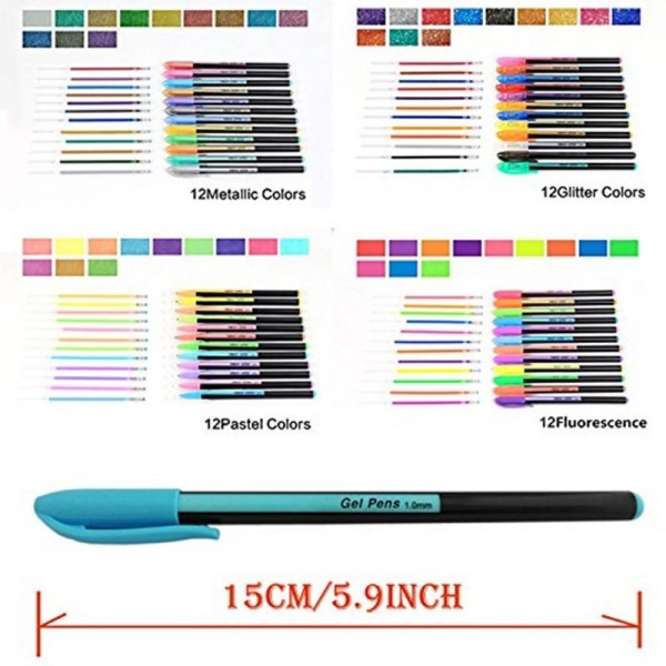 Набор гелевых ручек ZuiХua Glitter Pen Neon Color 1.0 мм, цвета глиттерные, 12 цветов